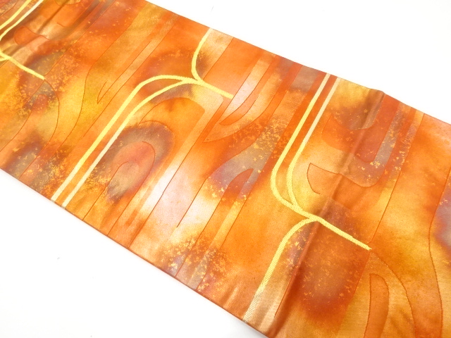JAPANESE NAGOYA OBI / WOVEN ABSTRACT STRIPE